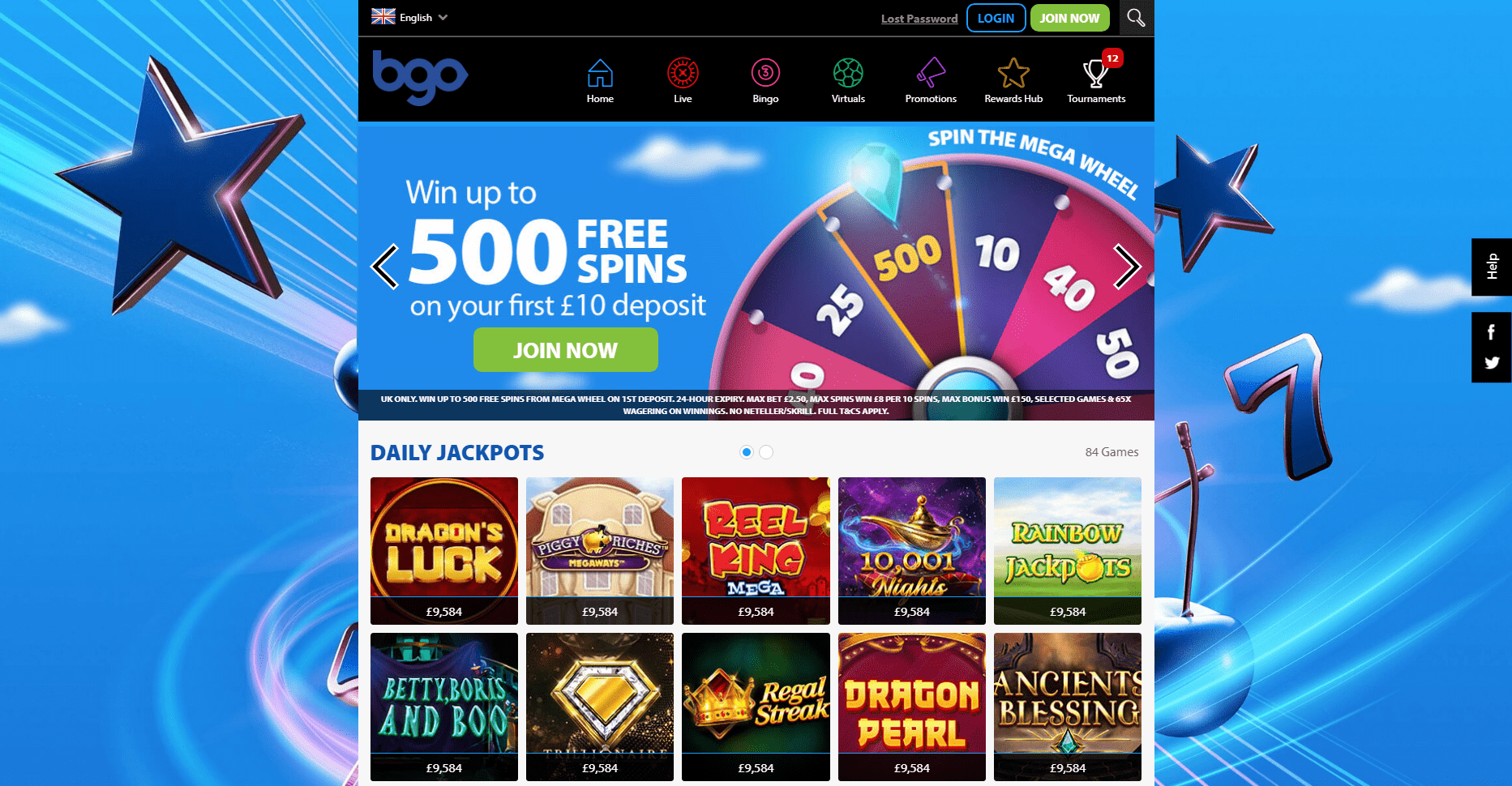 Jackpot w kasynie online Bgo