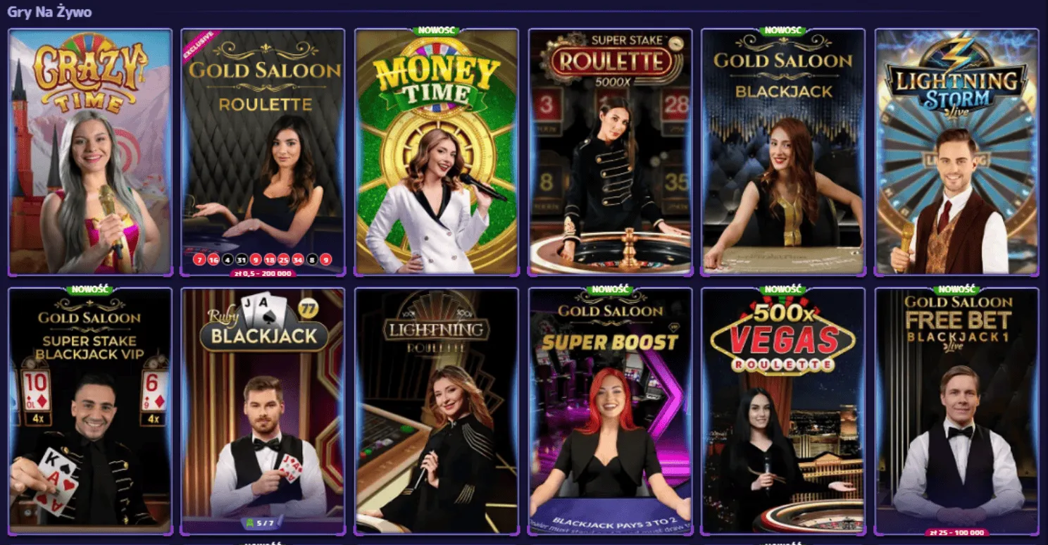 Kasyna na żywo Alf Casino — stoły Gold Saloon