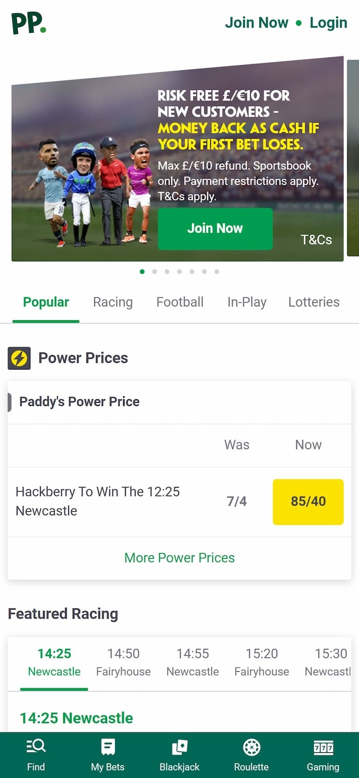 Oficjalna strona internetowa Paddy Power