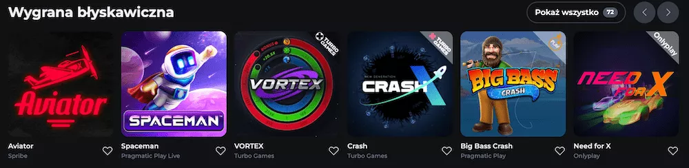 BetOnRed Casino - Gry błyskawiczne