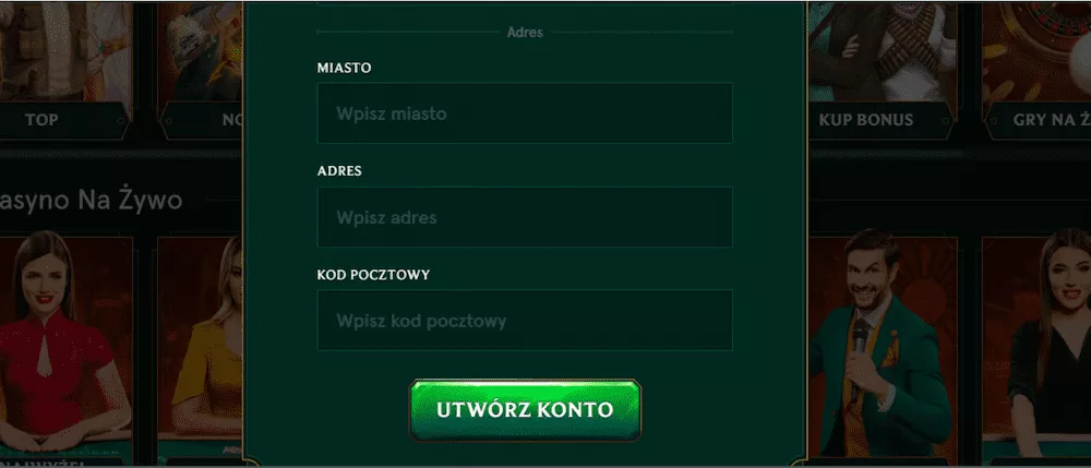 Casinia Casino - Rejestracja 4