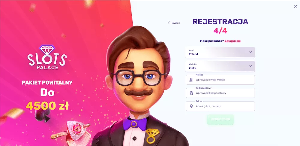 Slots Palace Casino - Rejestracja 4