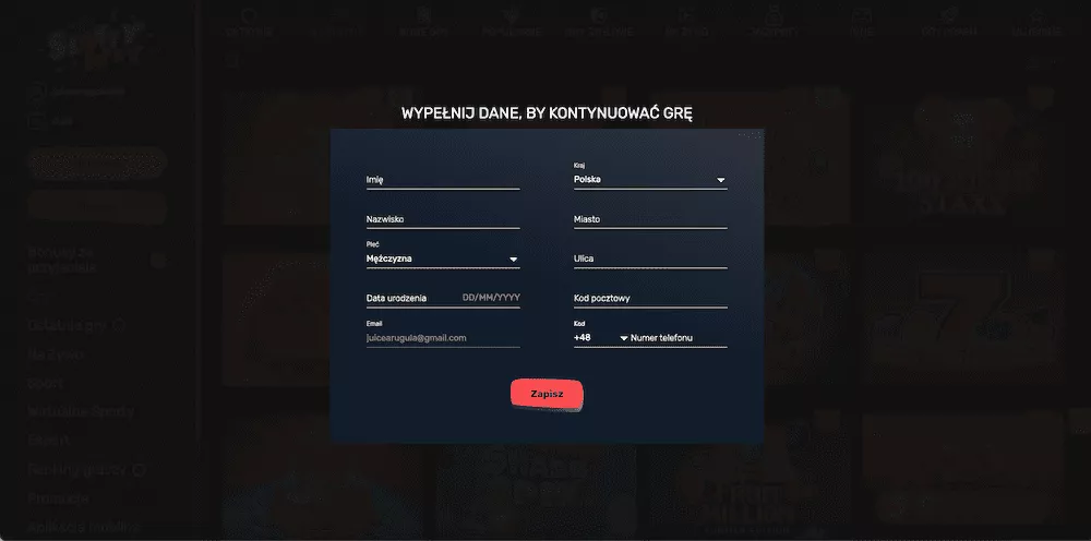 Slottyway Casino - Rejestracja 4