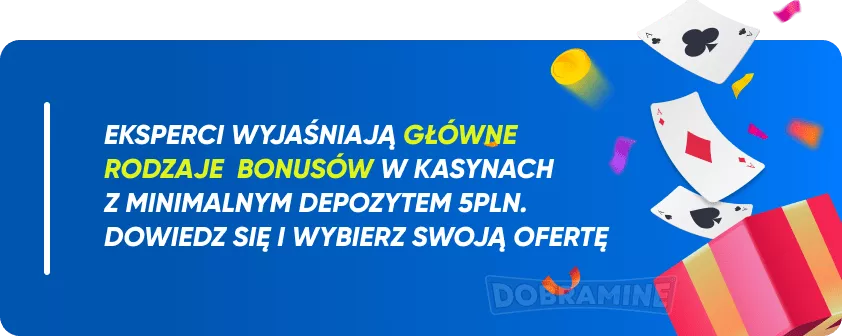 Główne rodzaje bonusów 5-złotowych w kasynach internetowych w Polsce