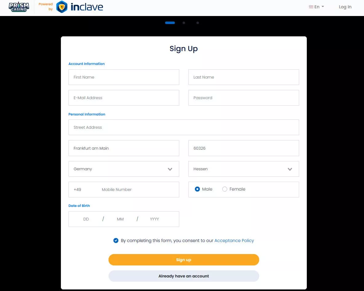 Prism Casino Rejestracja