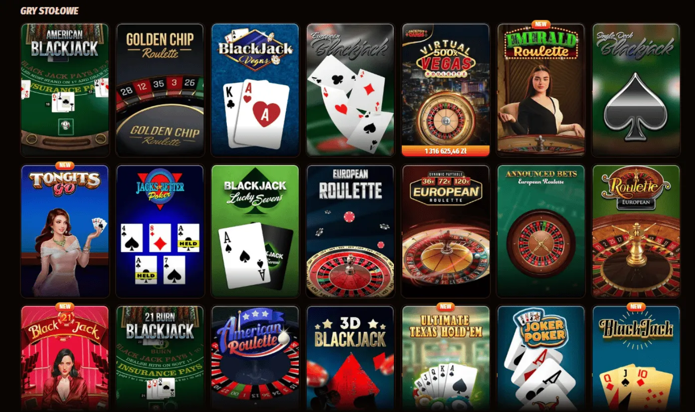 Gry stołowe w Westace Casino